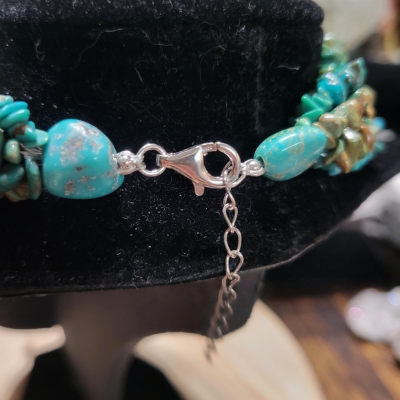 5 Strand Turquoise Nugget and Bead Necklace - Picture 4 of 6